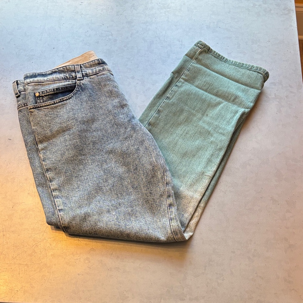 Stella McCartney Blue and Green Straight Leg Jeans